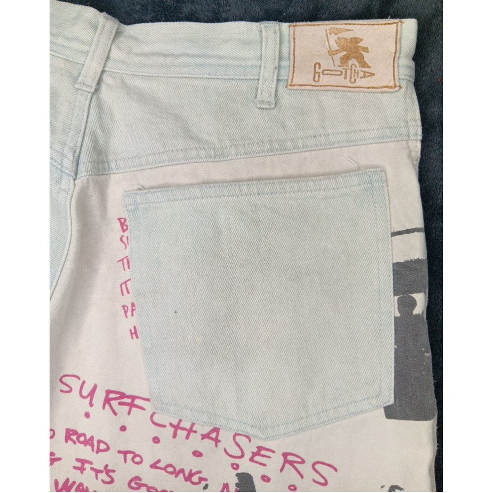 VTG Gotcha Women's 30 Blue Jeans Denim Distressed Light Wash Surf Skate Skater - Picture 3 of 16